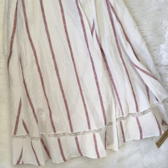 Reformation White and Red Striped Maxi Wrap Dress - Picture 5 of 8